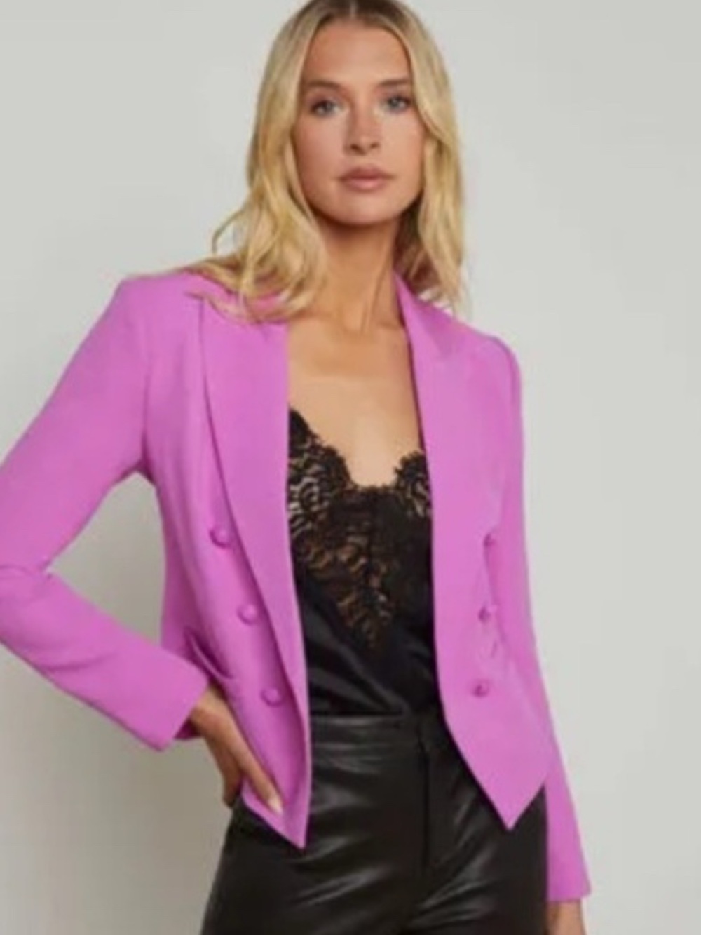 L’Agence Brook blazer jacket bright purple jungle toile NWT